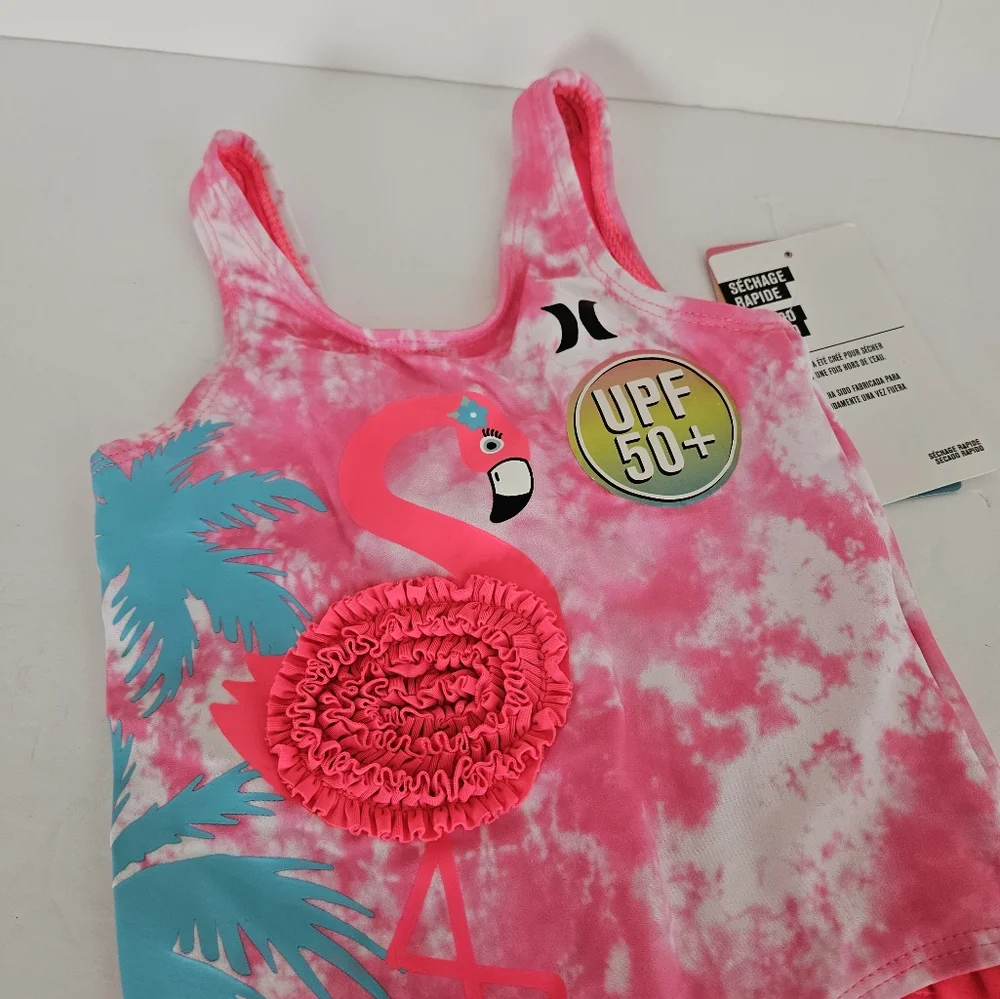 NWT Hurley Swimsuit Bathing Suit Flamingo Pink‎ Baby Kids size 18M